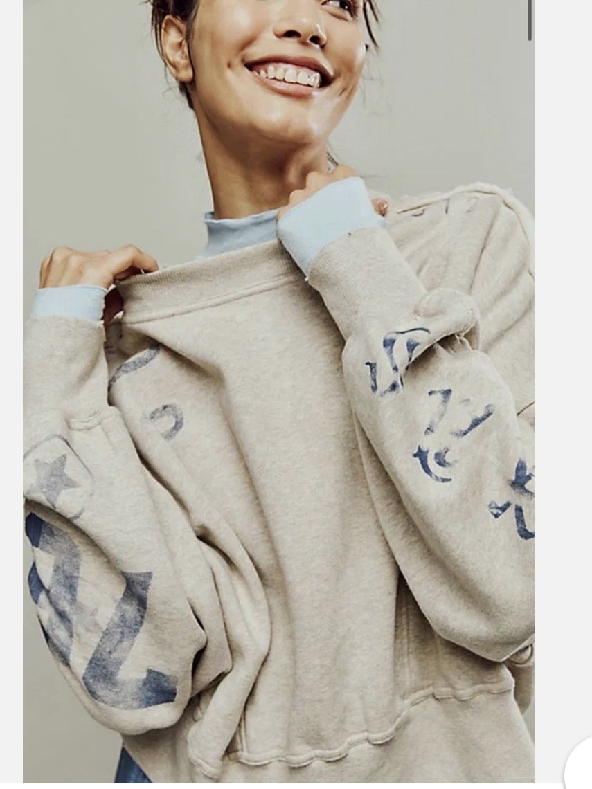 Nwt Free People Gaia Graphic Sweatshirt